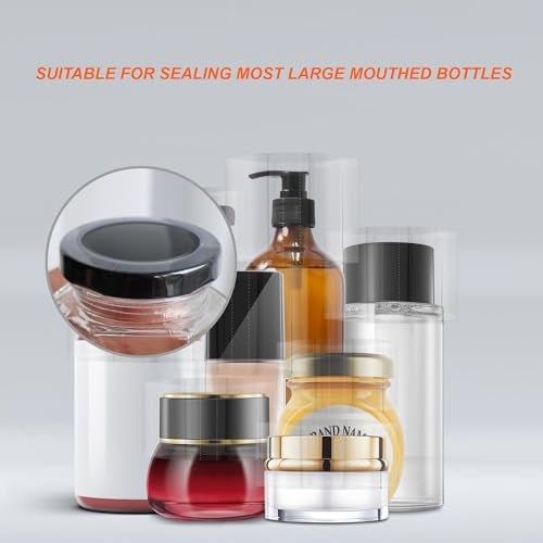 CANWUPON 600Pcs Shrink Wrap for Bottles Bands Jars - Clear Heat Shrink Bottle Seals for Essential Oil Bottle, Dropper Bottle and Test Tube Bottle Cap (Caps Under 3-inch Diameter 4.5 x 1.2 Inch/Fits Bottle) - Image 5