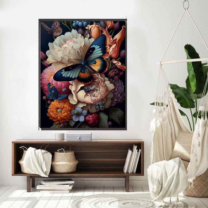 مجموعة الرسم بالأرقام للبالغين من YRQX فراشة، رسم زيتي DIY، سهل الرسم، استمتع بوقت فراغك، هدية وديكور للمنزل، هدية للعائلة والأصدقاء، 40x50 سم - Image 3