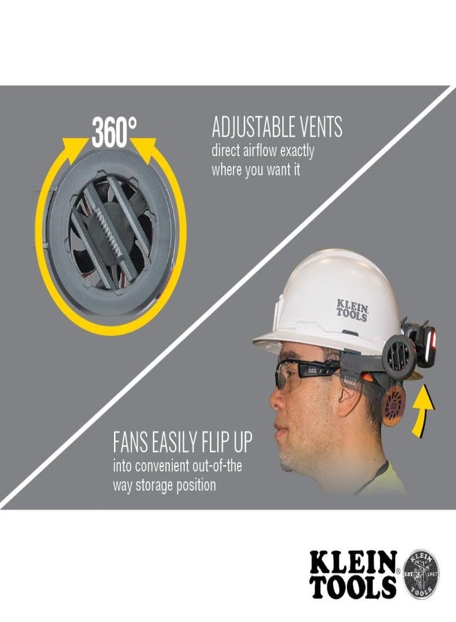Klein Tools 60523 Dual Cooling Fan for Hard Hats and Safety Helmets, Lightweight, USB-C Rechargeable Fan, Cools Head, Neck, and Face - Image 3