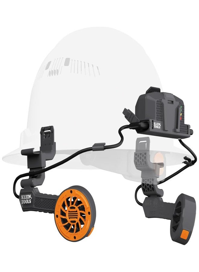 Klein Tools 60523 Dual Cooling Fan for Hard Hats and Safety Helmets, Lightweight, USB-C Rechargeable Fan, Cools Head, Neck, and Face - Image 1