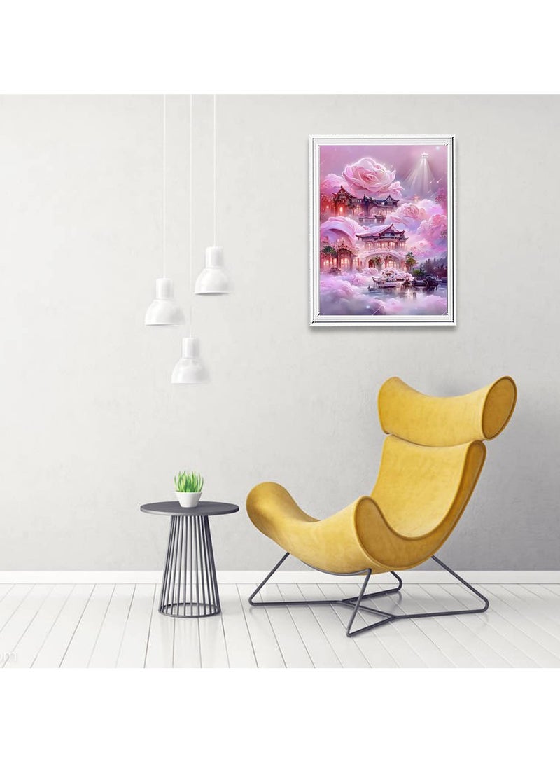 SYOSI مجموعة رسم الألماس SYOSI، رسم الألماس DIY للبالغين، مجموعة رسم الألماس للفنون لديكور المنزل والجدران والمدخل 11.8 × 15.7 بوصة (روز لوفت) - Image 3