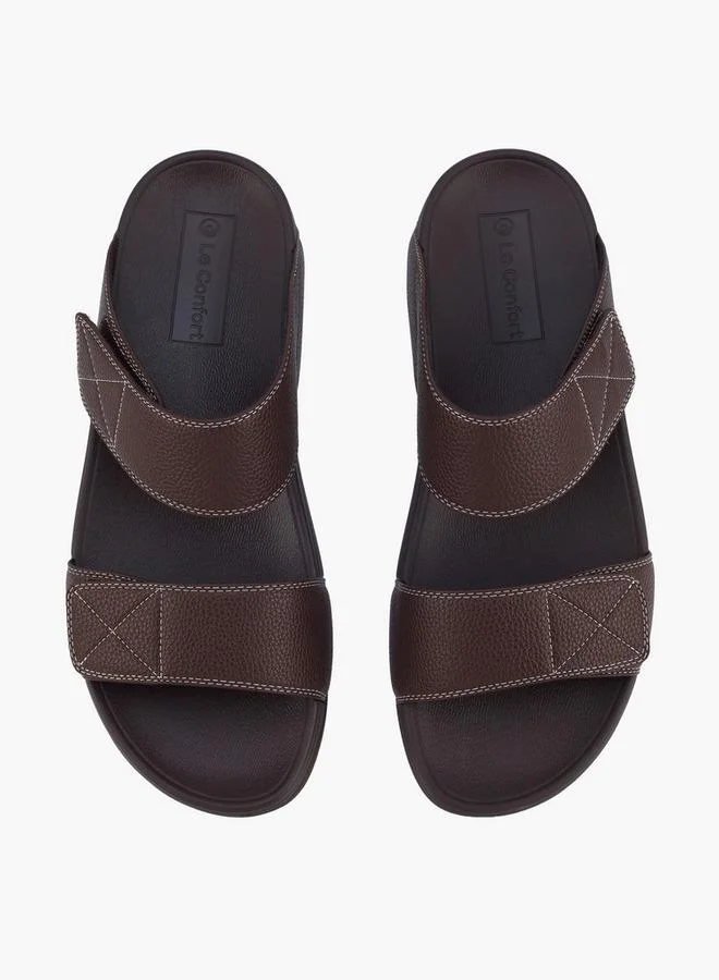 Le Confort Men Double Strap Hook & Loop Sandals
