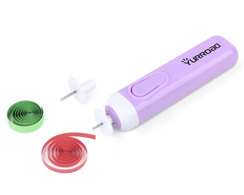 YURROAD 2 in 1 Quilling Slotted Tool Electric Paper Quilling Pen for Paper Strips 1.5mm to 10mm - Image 1