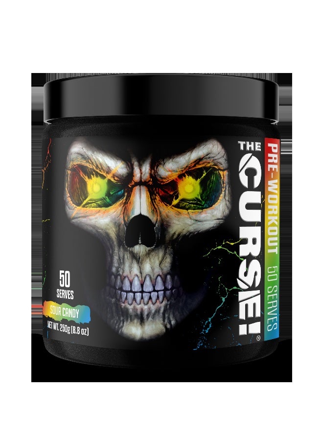 JNX Sports The Curse! Pre-Workout Sour Candy – 50 Serves Boost Strength, Energy + Focus Caffeine, Beta-Alanine, Creatine & L-Citrulline - Image 1