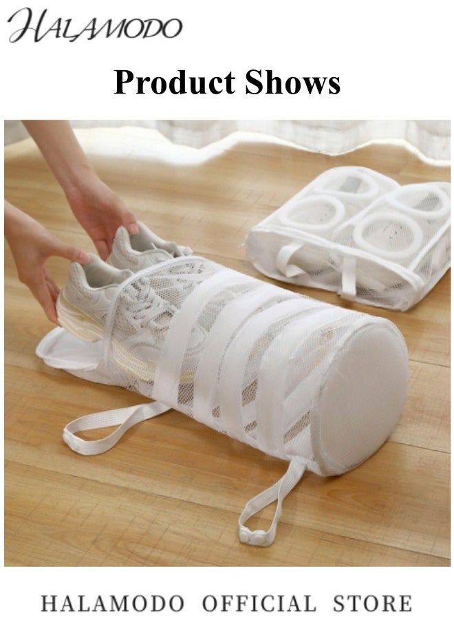 HALAMODO Shoe Washing Machine Bag Honeycomb Mesh Shoe Laundry Bag with Zipper for Sneakers & Running Shoes & Sock & Bras & Delicates & Toys  - Image 3