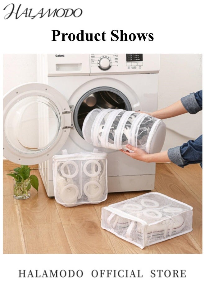 HALAMODO Shoe Washing Machine Bag Honeycomb Mesh Shoe Laundry Bag with Zipper for Sneakers & Running Shoes & Sock & Bras & Delicates & Toys  - Image 2