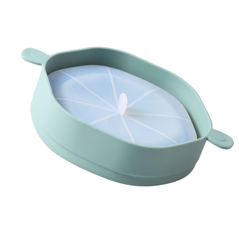 Microwave Popcorn Maker: Cyan Foldable Silicone Bucket - Large Capacity Heat Resistant Popcorn Bowl for Home Travel Snack Storage Serving - Image 4