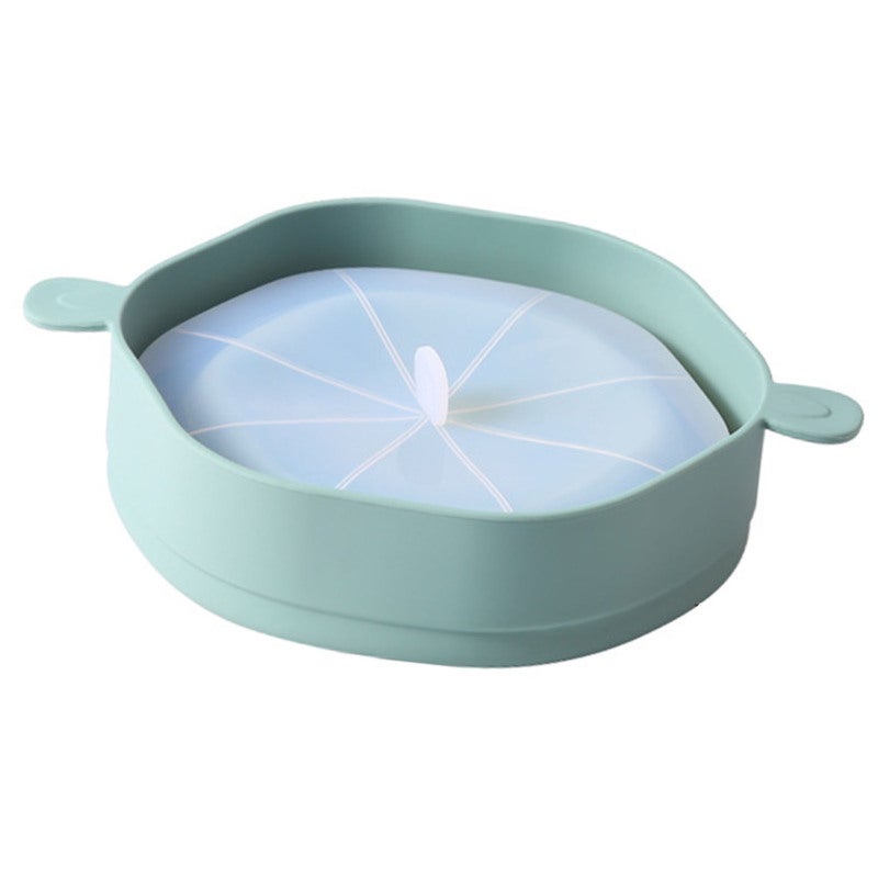 Microwave Popcorn Maker: Cyan Foldable Silicone Bucket - Large Capacity Heat Resistant Popcorn Bowl for Home Travel Snack Storage Serving - Image 3