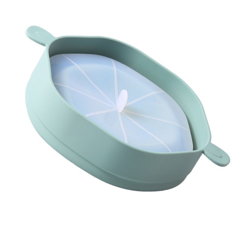 Microwave Popcorn Maker: Cyan Foldable Silicone Bucket - Large Capacity Heat Resistant Popcorn Bowl for Home Travel Snack Storage Serving - Image 2
