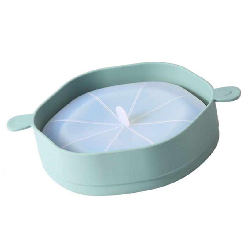 Microwave Popcorn Maker: Cyan Foldable Silicone Bucket - Large Capacity Heat Resistant Popcorn Bowl for Home Travel Snack Storage Serving - Image 5