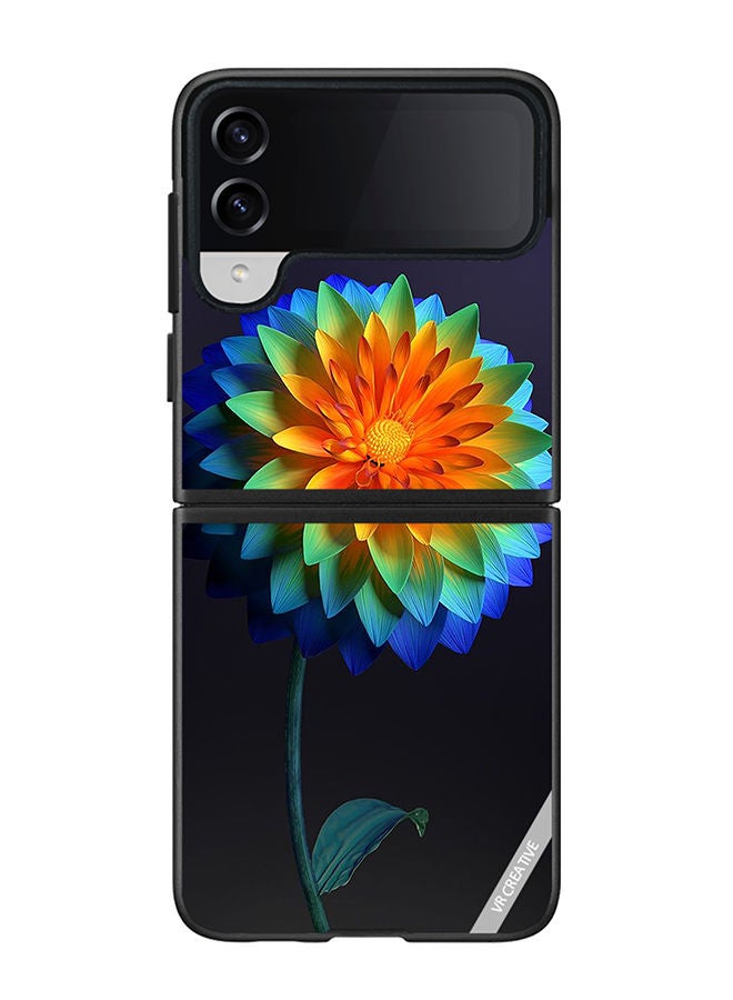 VR CREATIVE Protective Case Cover For Samsung Galaxy Z Flip4 Flower Design Multicolour - Image 1
