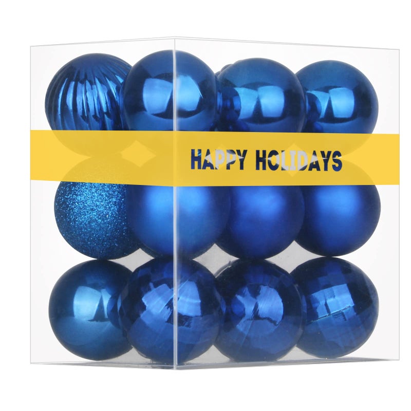 GameXcel Royal Blue 2.5"" Christmas Balls Christmas Tree Decoration Ornaments Shatterproof Hanging Balls for Birthday Halloween Holiday Wedding Decorations Set of 18pcs - Image 1