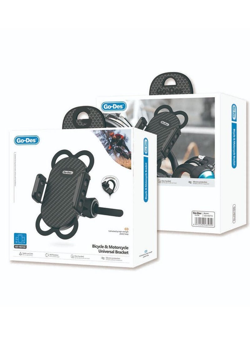 جو-ديز حامل جوال دراجات هوائية ونارية لون أسود - Image 2