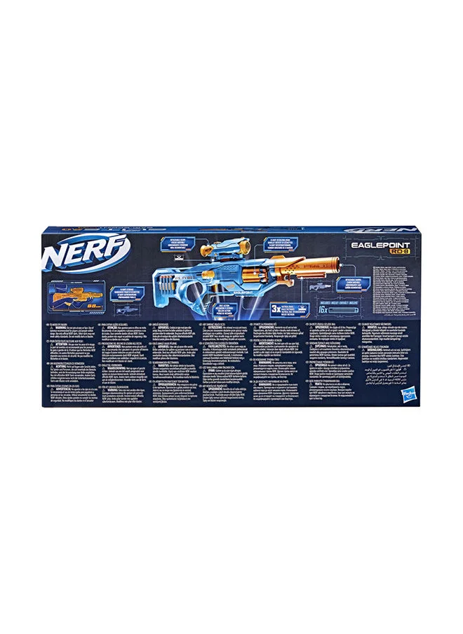 NERF Elite 2.0 Eaglepoint RD-8 Dart Blaster, 8 Dart Drum, Scope &amp; Barrel, 16 Elite Darts, Bolt Action, Outdoor Toys for 8 Year Old Boys &amp; Girls &amp; Up