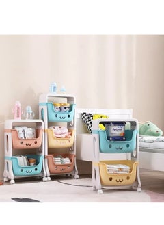 MIXDE Toys Organizer 2 Tier Toy Organizers and Storage Bins on Wheels, Kids Toy Storage Organizer Stackable Storage Bins for Food, Snacks, Bottles, Toys, Toiletries, Plastic Storage Baskets (2 Tier)  - Image 5