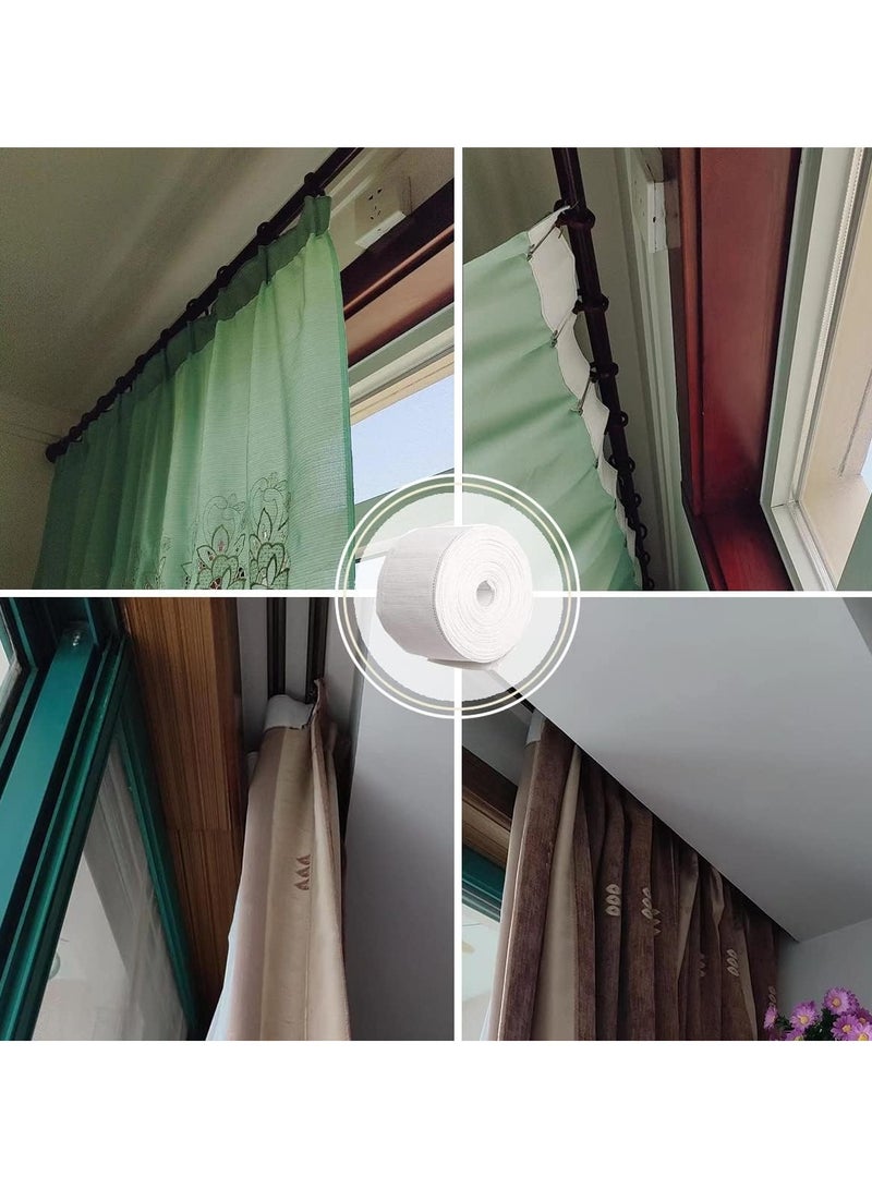 AL WADI FURNITURE AWF Al Wadi Furniture 3 Meters Extra Wide 100% Cotton Heavy Duty Curtain Pleat Tape for Vintage Style for sheer curtains, lined curtains, blackout curtains support pleats, clip rings, tabs or grommets  - Image 5