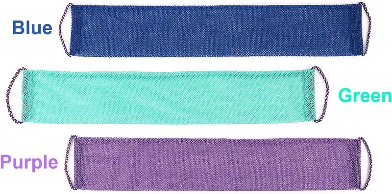 QCWN 3 PCS African Exfoliating NetAfrican Net SpongeExfoliating Body Scrubber Back Scrubber for ShowerExfoliating Washcloth African Net Bath Sponge Exfoliating Net for Men Women Daily Shower Bathing - Image 2
