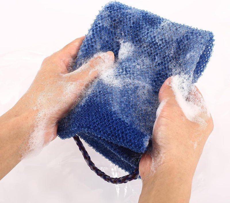 QCWN 3 PCS African Exfoliating NetAfrican Net SpongeExfoliating Body Scrubber Back Scrubber for ShowerExfoliating Washcloth African Net Bath Sponge Exfoliating Net for Men Women Daily Shower Bathing - Image 5