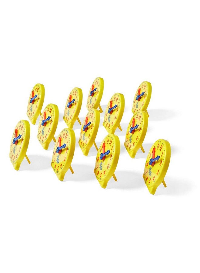 hand2mind Hand2mind Mini Geared Clock for Teaching and Learning to Tell Time - Analog Learning Clock for Kids and Classrooms (Set of 12) - Image 5
