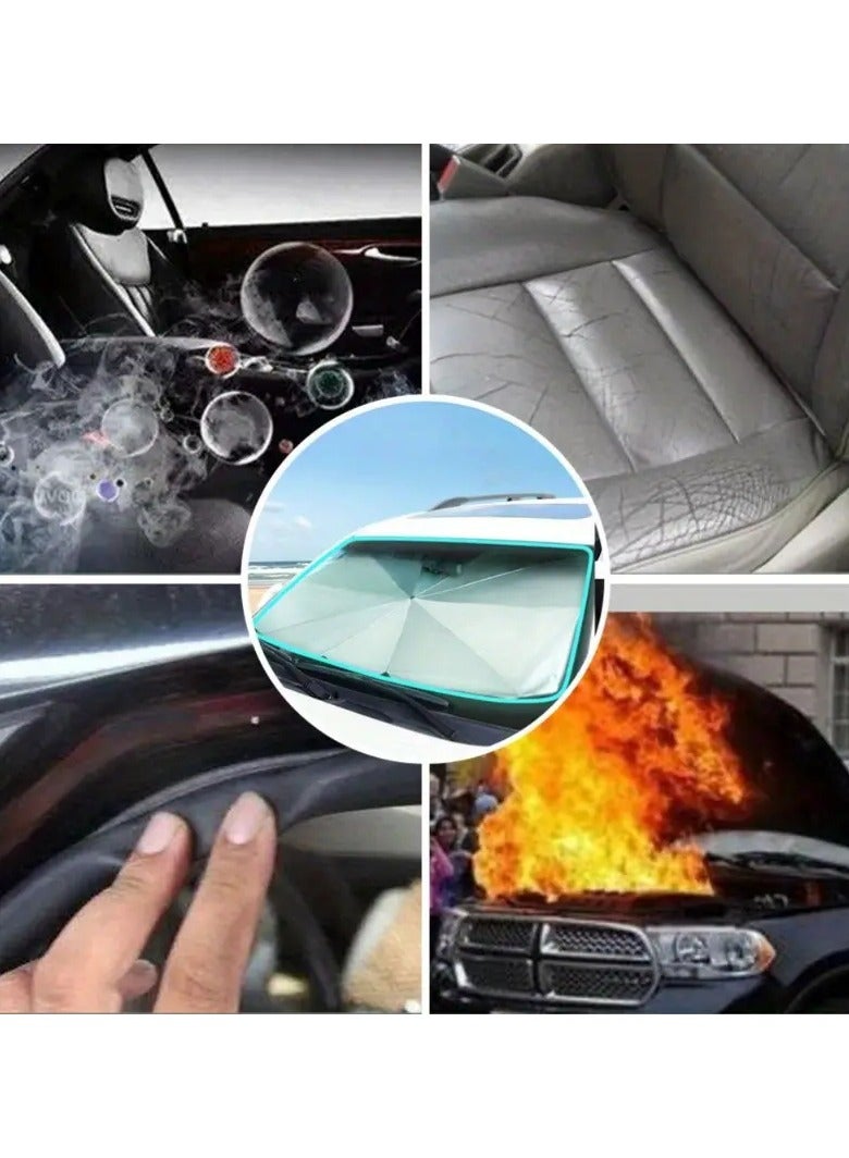 PROMASS Foldable Car Windshield Sunshade Umbrella - Portable Sun Protection for Automobiles - Durable Material - Keeps Car Cool  - Image 5