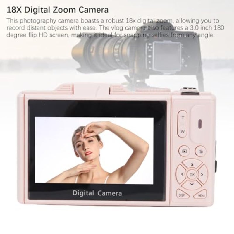 5K Digital Camera, 75MP WiFi Vlog Cameras with 18X Digital Zoom, 3.0 Inch 180 Degree Flip Screen, Wide Angle Macro Lens, 19 Filters, Include 32GB Memory Card, for Travel - Image 4