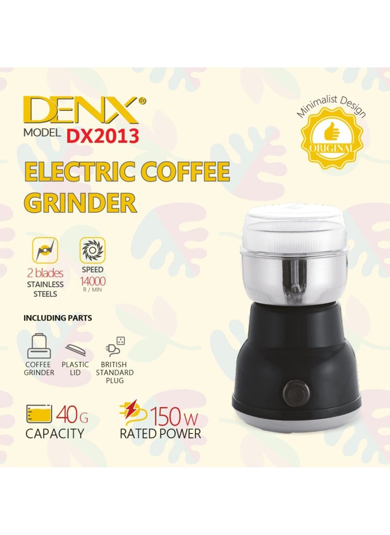 Coffee, spices and grain grinder with a power of 150 watts and a rotation speed of 14,000 rpm