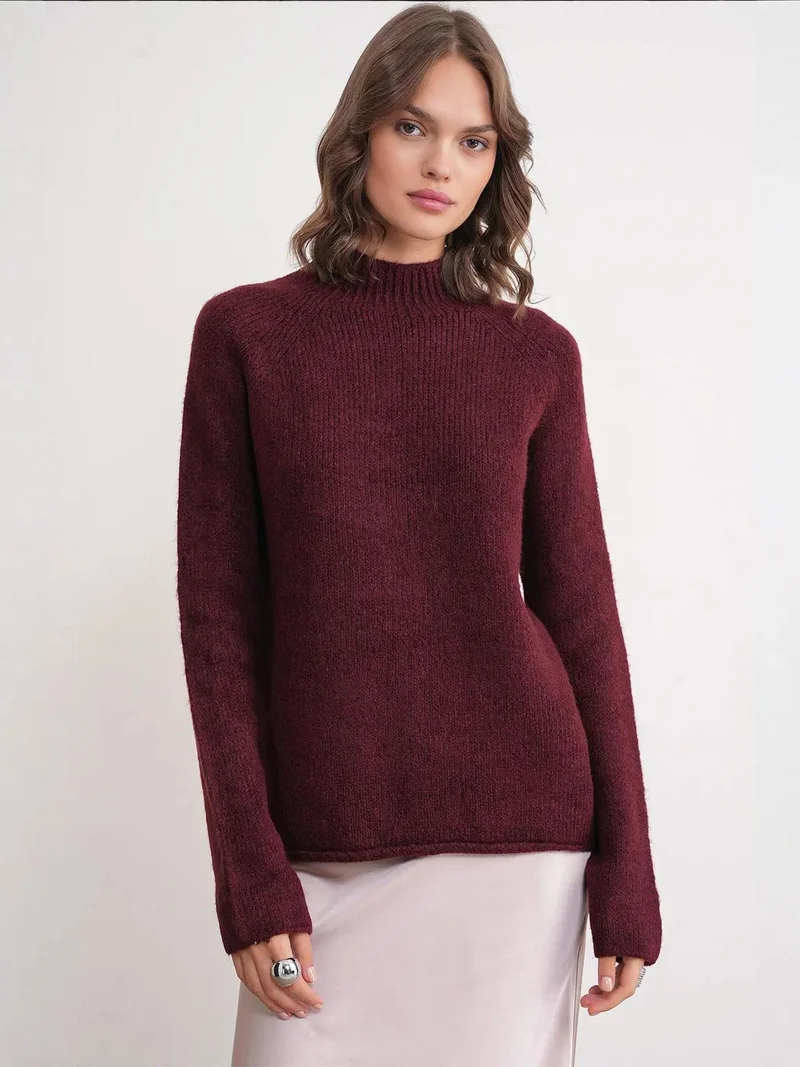 MixRay Mixray Thick Knit Half Turtleneck Sweater