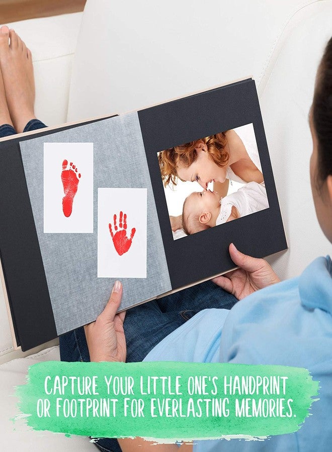 Desi Rang Baby Handprint Footprint Keepsake Kit Preserve Newborn Kid Touch with Ink Pad and Impression Prints Frame to Decorate and Gift for Child First Birthday Foot Hand inkpad Color: Red - Image 4