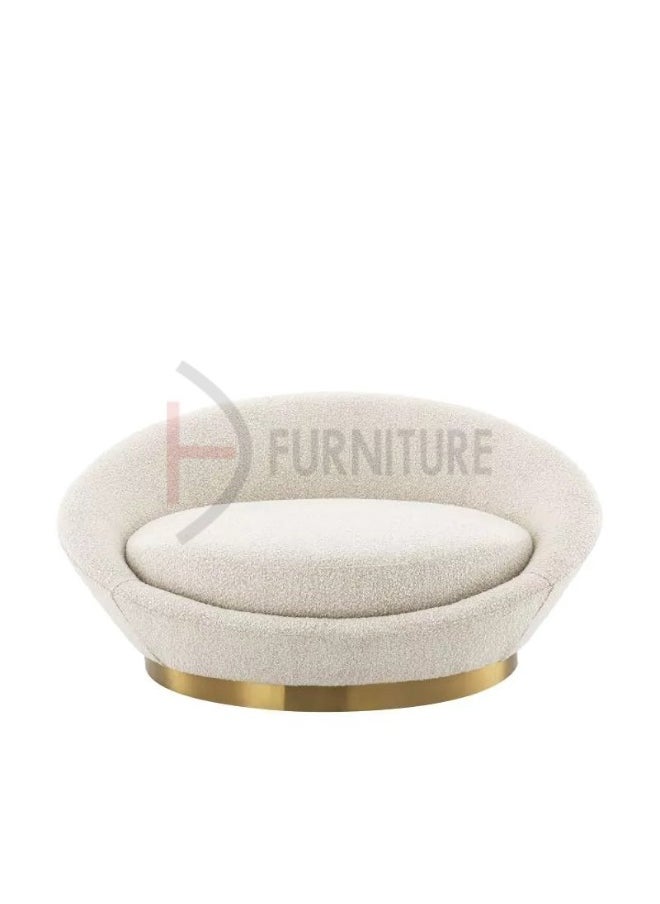 DIVINE FURNITURE Chaise Lounge Ottoman In Boucle Fabric  - Image 1