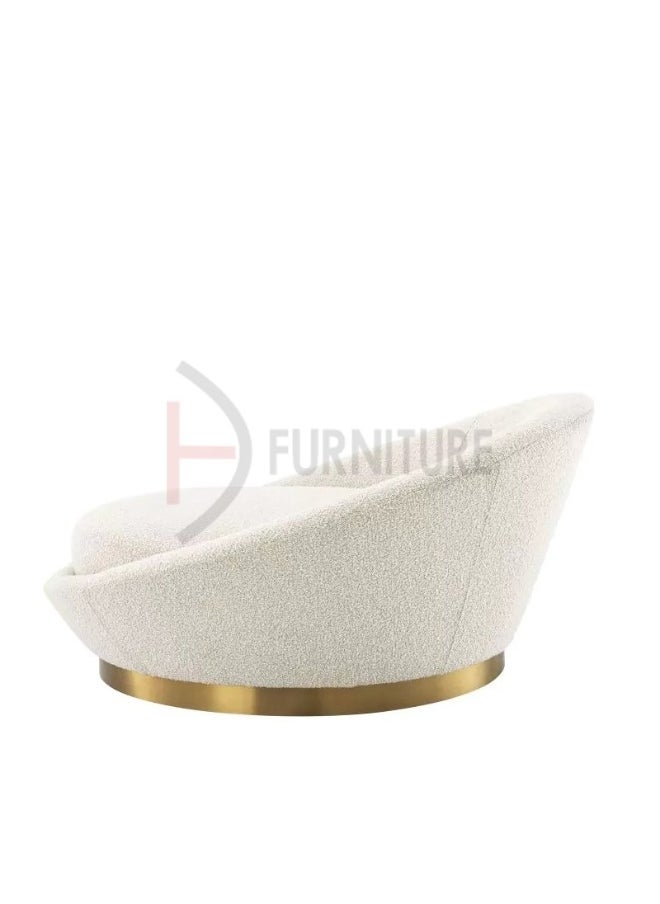 DIVINE FURNITURE Chaise Lounge Ottoman In Boucle Fabric  - Image 2