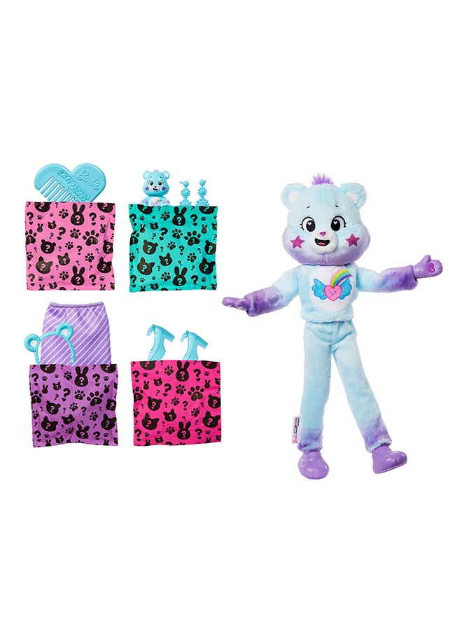 Barbie Cutie Reveal Care Bears Doll & Accessories, Series 2 Dream Bright Bear With 10 Surprises Including Color Change & Mini Bear - Image 4