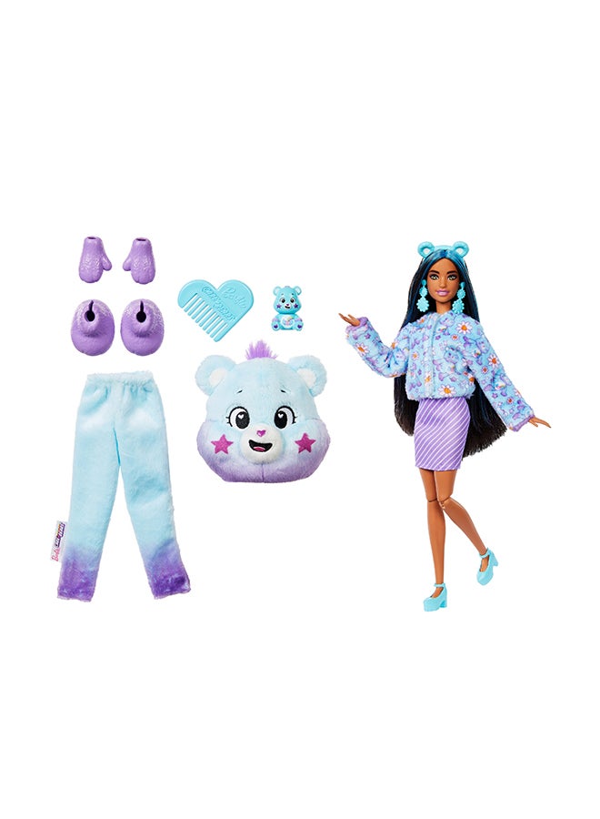 Barbie Cutie Reveal Care Bears Doll & Accessories, Series 2 Dream Bright Bear With 10 Surprises Including Color Change & Mini Bear - Image 3