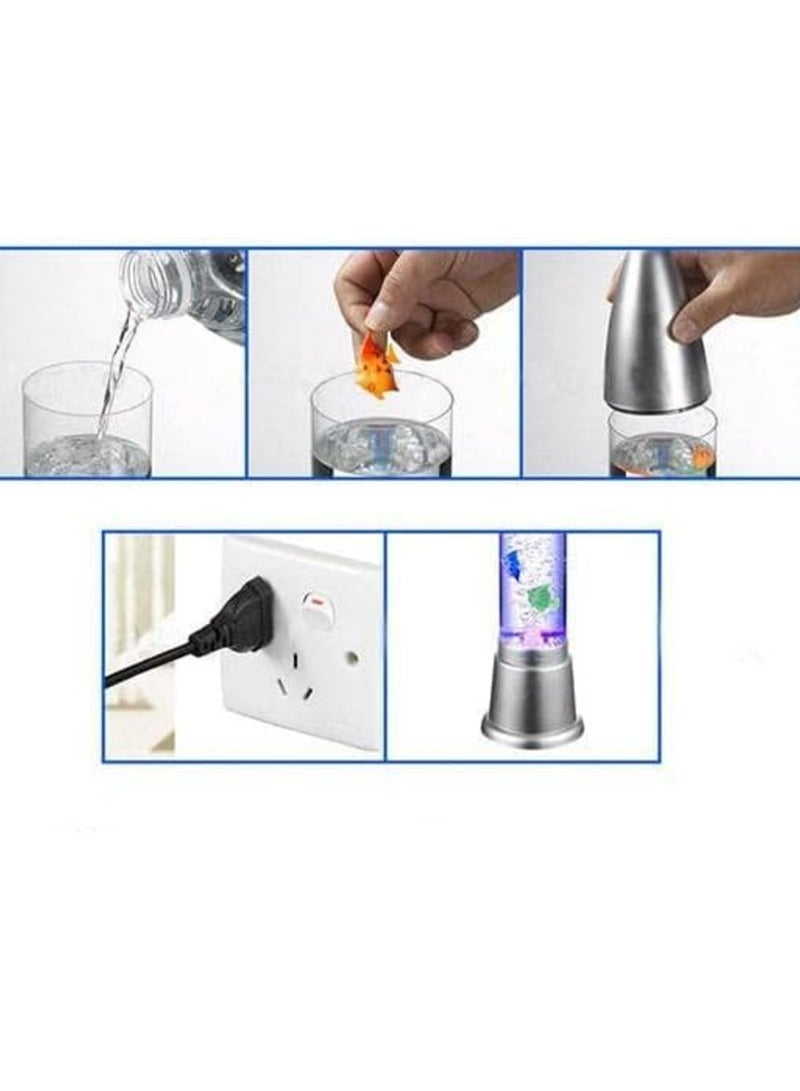 ELTRAZONE Aqua Bubble Tube Fish Lamp – 19" LED Colour Changing Rocket Shaped Glass Lamp, Artificial Aquarium with Colourful Fish - Image 5