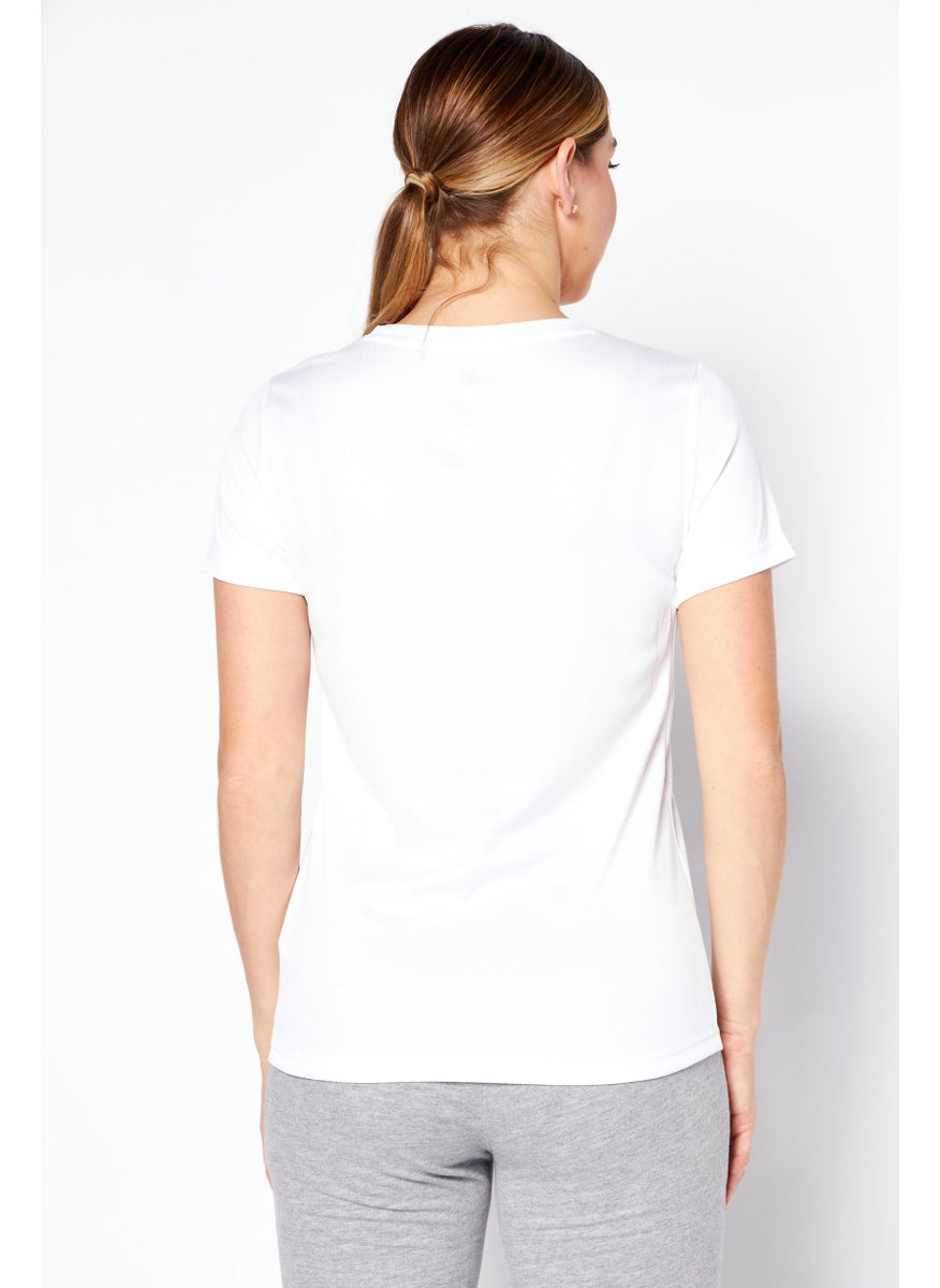 PUMA Women Sportswear Fit Training Short Sleeve T-Shirt, White  - Image 4
