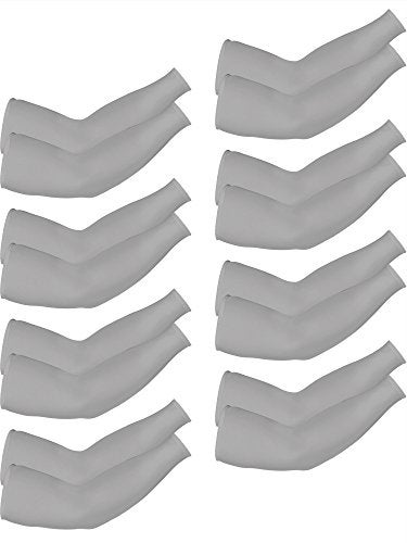 Mudder 8 Pairs Unisex UV Protection Arm Cooling Sleeves Ice Silk Arm Cover Grey Ice Silk - Image 1