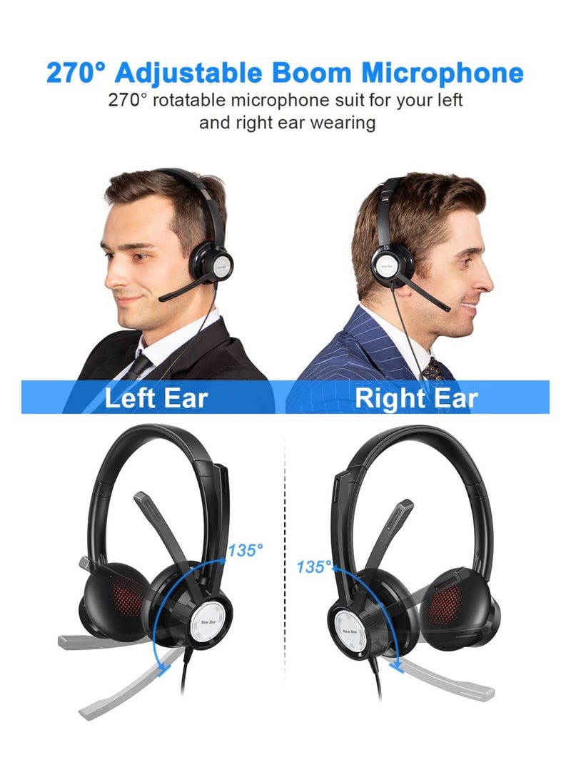 H362 USB Headset 270° Rotatable Microphone Computer Headset in-line Controls Call Center Stereo Wired PC Headset Ultra Comfort for Skype, Zoom, Laptop, Phone, PC, Tablet - pzsku/Z9512556F1BD4A2C1F3F8Z/45/_/1694027108/93b70da5-ee78-47bc-b64a-f0cc990f83a2