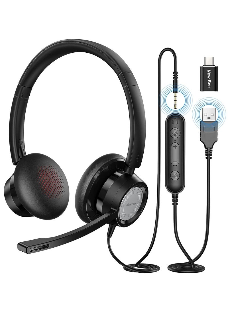H362 USB Headset 270° Rotatable Microphone Computer Headset in-line Controls Call Center Stereo Wired PC Headset Ultra Comfort for Skype, Zoom, Laptop, Phone, PC, Tablet - pzsku/Z9512556F1BD4A2C1F3F8Z/45/_/1694027108/ec9bacf2-208b-4be5-8780-091703de1091