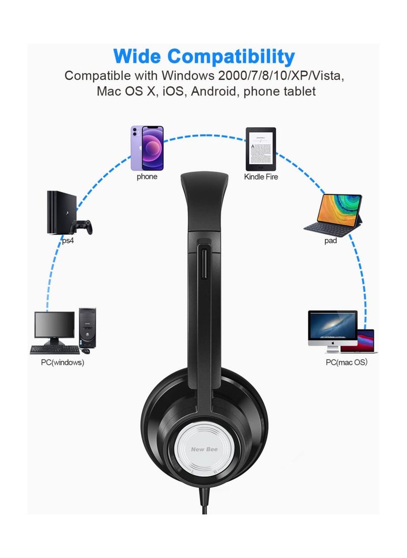 H362 USB Headset 270° Rotatable Microphone Computer Headset in-line Controls Call Center Stereo Wired PC Headset Ultra Comfort for Skype, Zoom, Laptop, Phone, PC, Tablet - pzsku/Z9512556F1BD4A2C1F3F8Z/45/_/1694027110/d24ee46a-ed91-4b4b-a64f-0291b0d31bb8