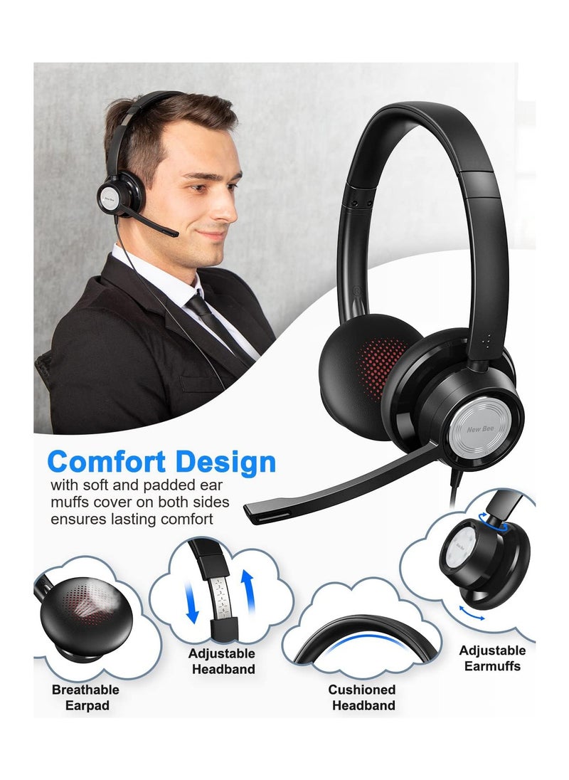 H362 USB Headset 270° Rotatable Microphone Computer Headset in-line Controls Call Center Stereo Wired PC Headset Ultra Comfort for Skype, Zoom, Laptop, Phone, PC, Tablet - pzsku/Z9512556F1BD4A2C1F3F8Z/45/_/1694027110/e59201fc-498b-4abb-b12f-d8dc23bbddf6
