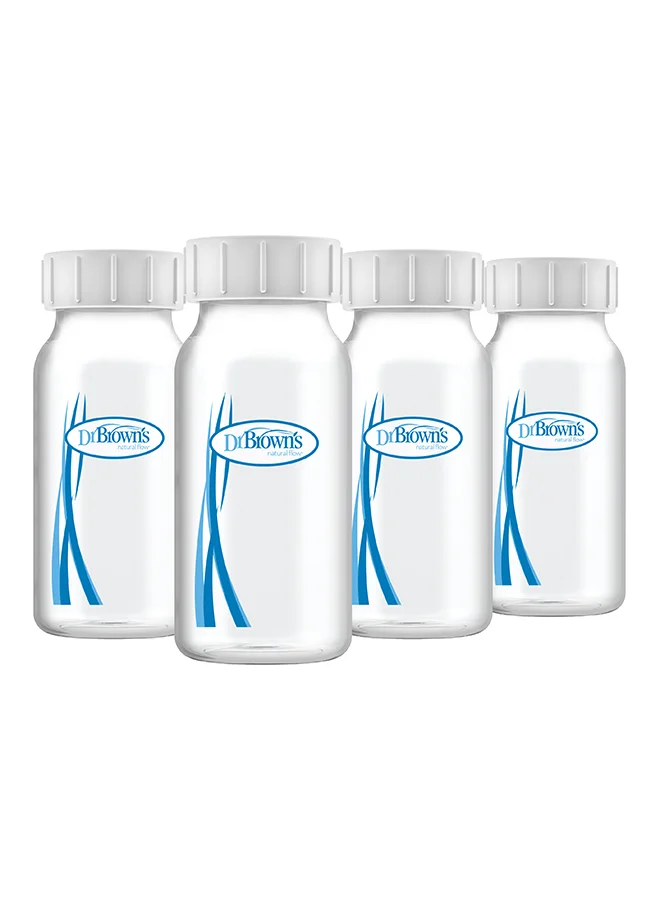 دكتور براونز Breastmilk Collection Bottle - 120 mL Narrow-Neck, 4-Pack