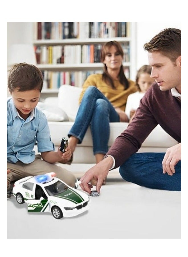 MIXDE Mini Vehicles Toys For Kids Dubai Police Car Model Pull Back Alloy Car With Lights And Music  - Image 2