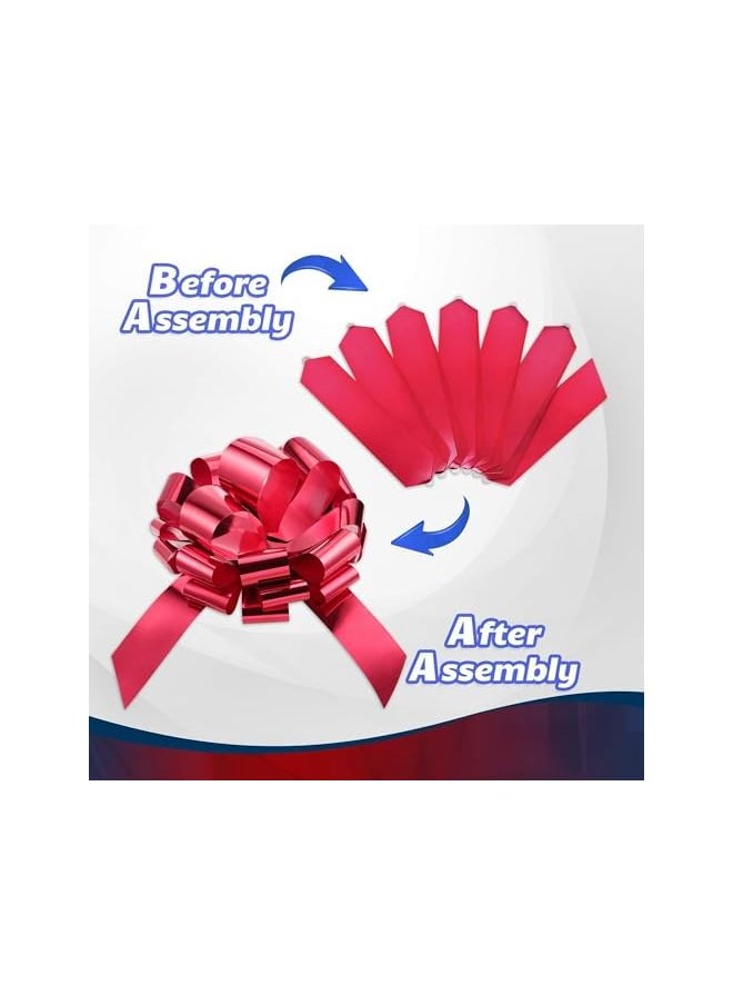 The Bros Large Pull Bows, Gift Bows, Giant Bow for Car, Birthday Bow, Bow for Gifts for Present Bouquet Floral Arrangements Birthday Wedding Decoration(RED)  - Image 5