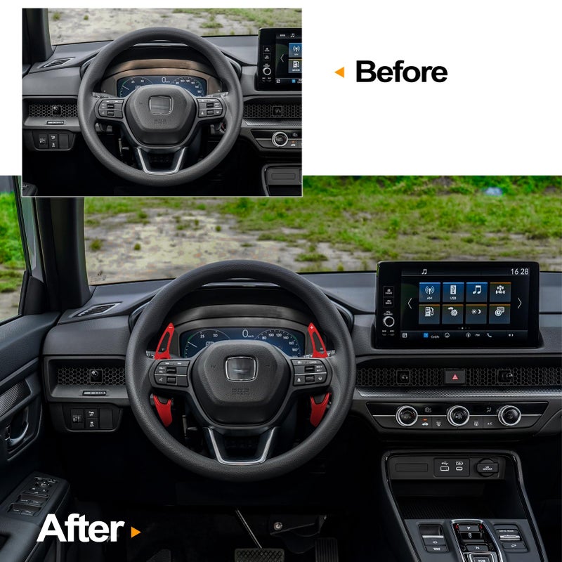CKE Compatible with Honda Civic 2022-2026 for CR-V Accord Pilot 2023-2026 Accessories Sporty Car Paddle Shifter Extension Interior Shift Cover Trims -Red - Image 4