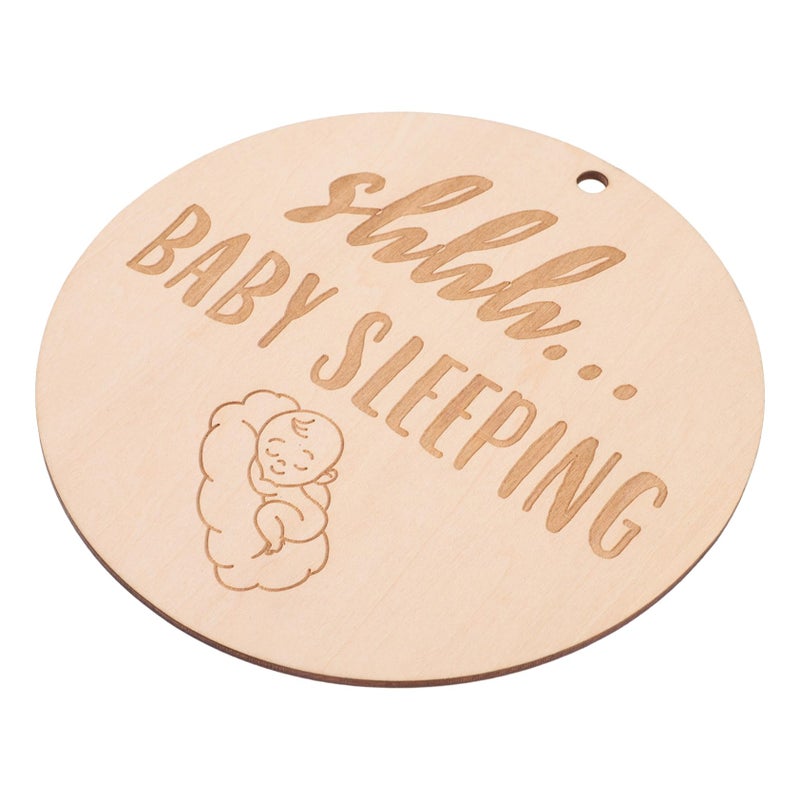 Wooden Do Not Disturb Nursery Door Sign Baby Sleeping Shhh Hanging Plaque For Boys Girls Room Decor - Image 2