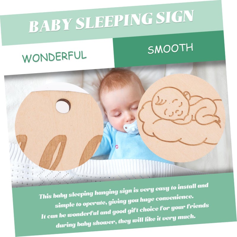Wooden Do Not Disturb Nursery Door Sign Baby Sleeping Shhh Hanging Plaque For Boys Girls Room Decor - Image 3