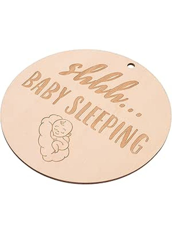 Wooden Do Not Disturb Nursery Door Sign Baby Sleeping Shhh Hanging Plaque For Boys Girls Room Decor - Image 1