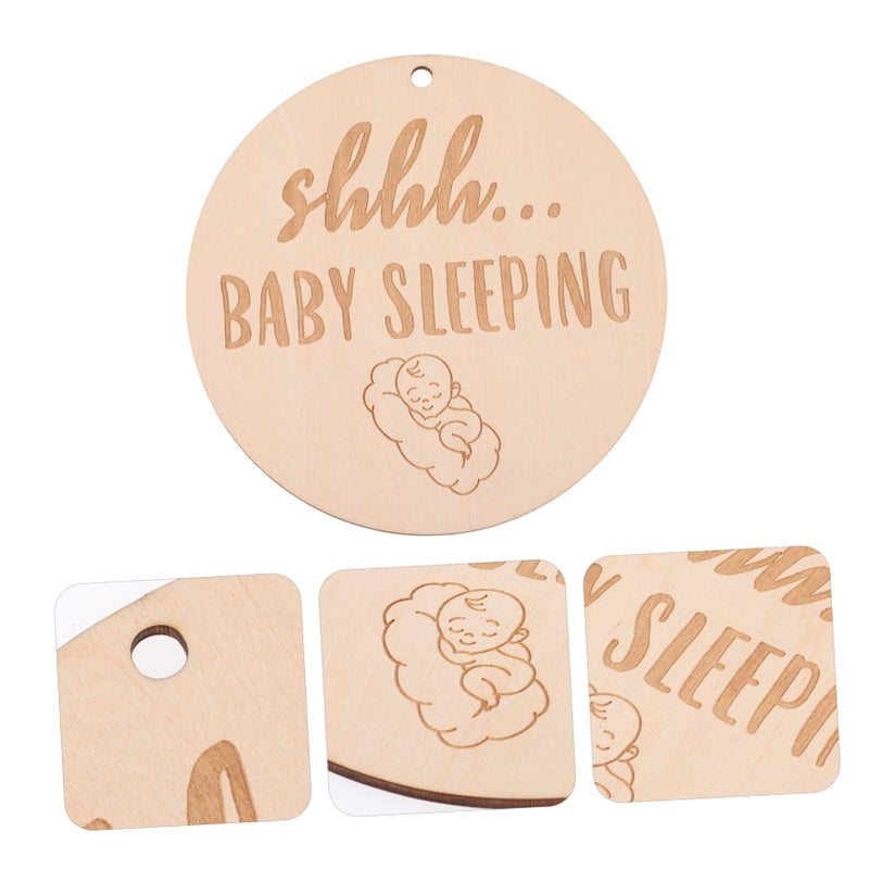 Wooden Do Not Disturb Nursery Door Sign Baby Sleeping Shhh Hanging Plaque For Boys Girls Room Decor - Image 4