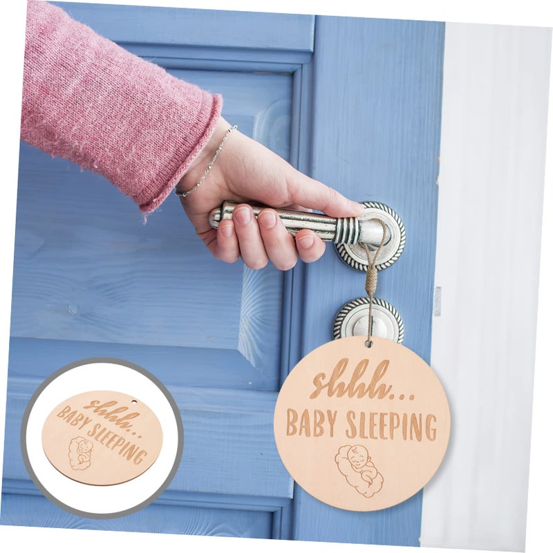 Wooden Do Not Disturb Nursery Door Sign Baby Sleeping Shhh Hanging Plaque For Boys Girls Room Decor - Image 5