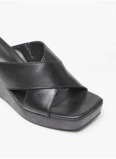 Celeste Women's Cross Strap Slip-On Sandals with Wedge Heels  - Image 5