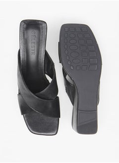 Celeste Women's Cross Strap Slip-On Sandals with Wedge Heels  - Image 4